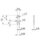 Steckzungen THT - 2.8x0.8 - gerade 2 Pin - 3785 C/0.8 Ms sn 2.8x0.8